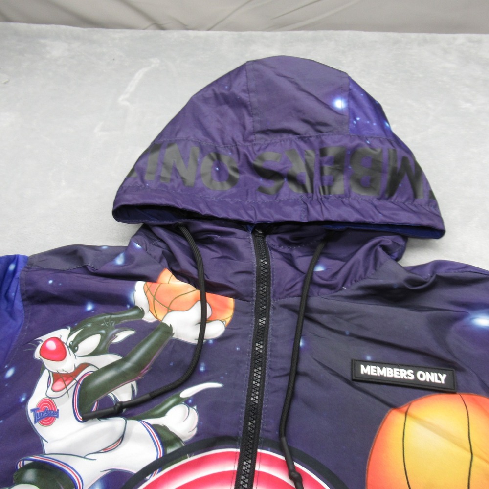 Space Jam Jacket‎ Mens Medium Purple Tune Squad Graphic Lightweight Packable - Picture 8 of 14